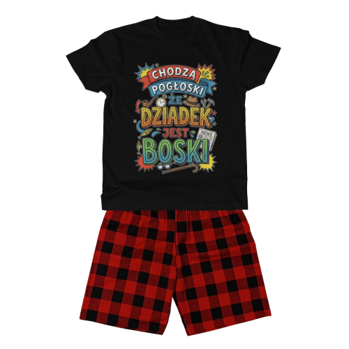 Piżama dla Dziadka – Chodzą Pogłoski, że Dziadek jest Boski – Zestaw z Szortami